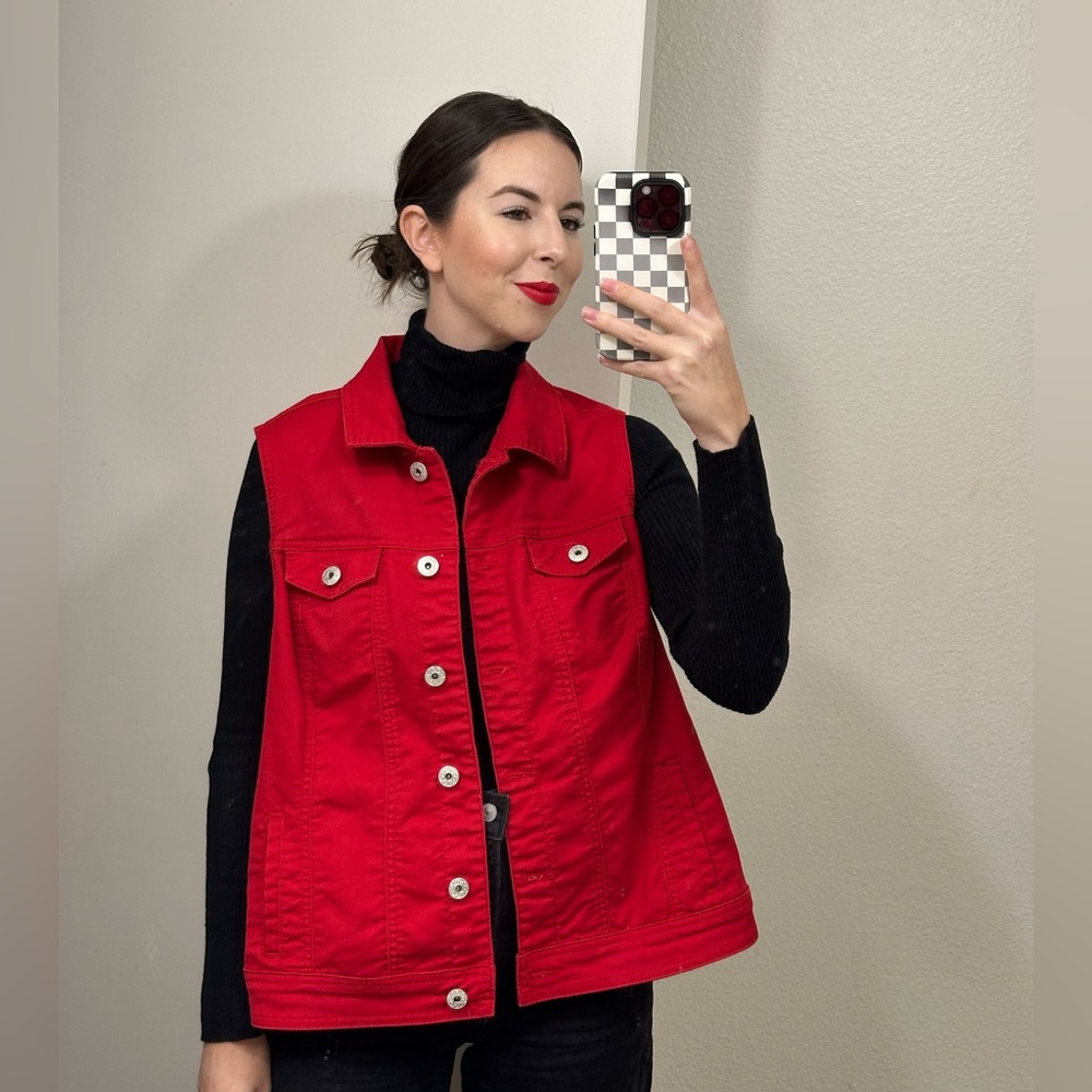 DB established red denim vest - Picture 3 of 8